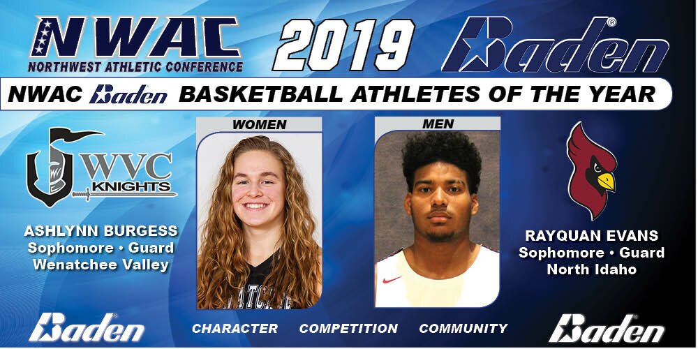 Ashlynn Burgess and Raquan Evans Basketball Athletes of the Year Graphic